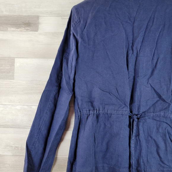 Vintage Spiegel Navy Linen Blazer Jacket Women's Size 10 - Picture 9 of 13